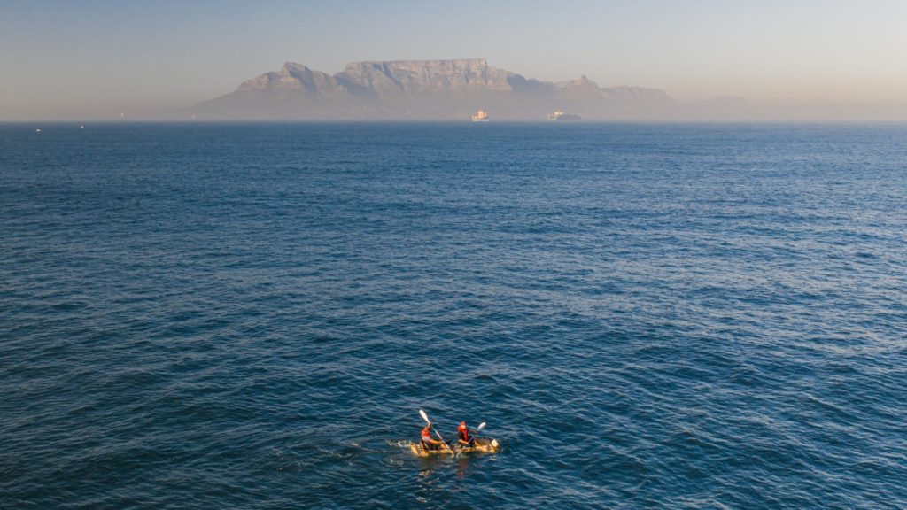 Father and son build raft during lockdown and paddle to Robben Island