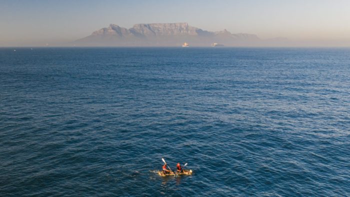 Father and son build raft during lockdown and paddle to Robben Island