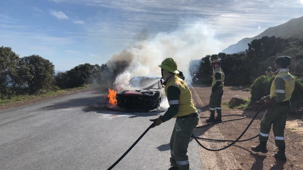 Vehicle alight at Cape Point