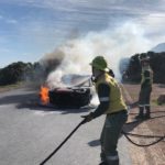 Vehicle alight at Cape Point