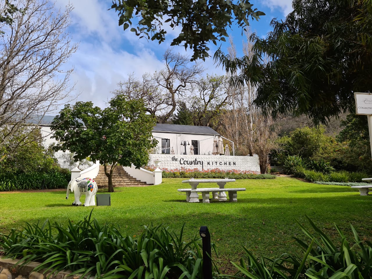 Lunch with the towering Franschhoek Mountains in full view at Mont Rochelle