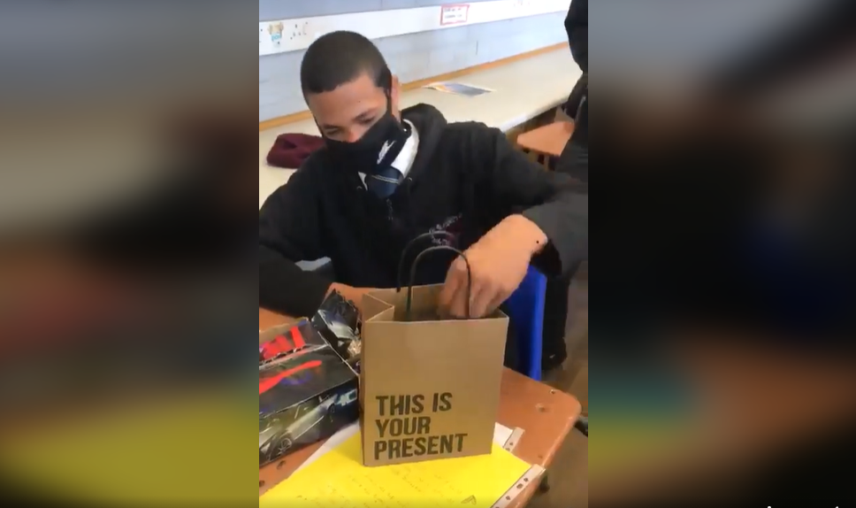 Windsor High School students surprise classmate with a new smartphone