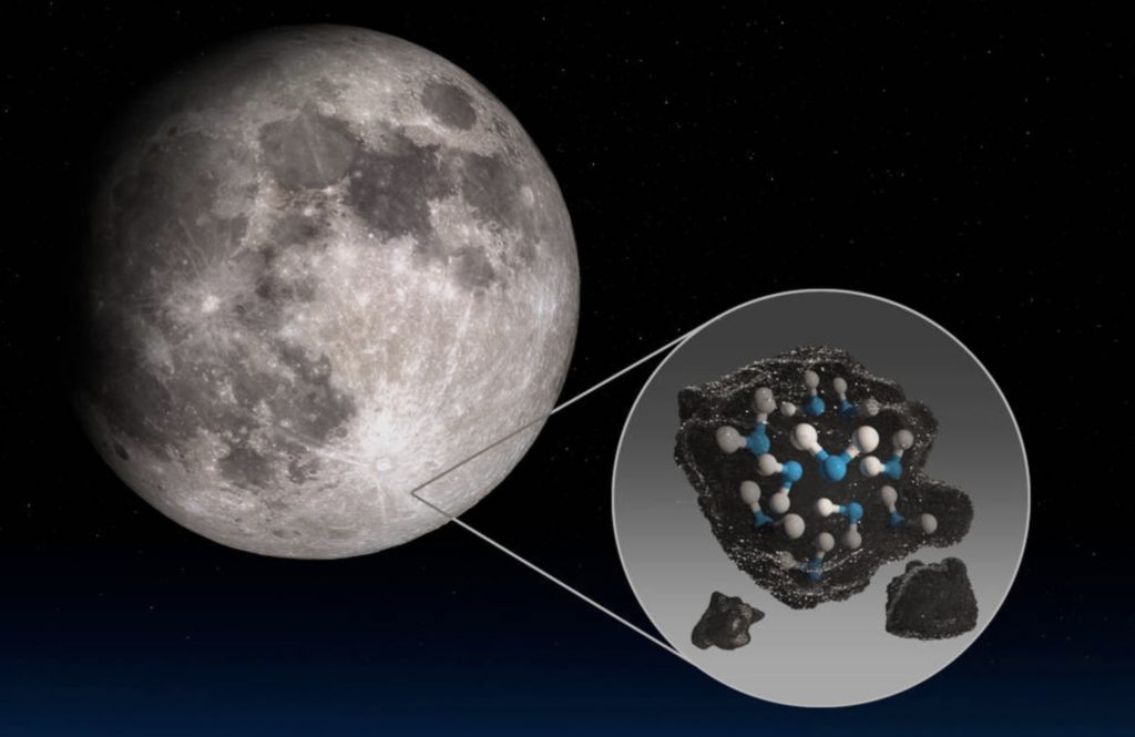 Water found on the sunlit surface of the Moon