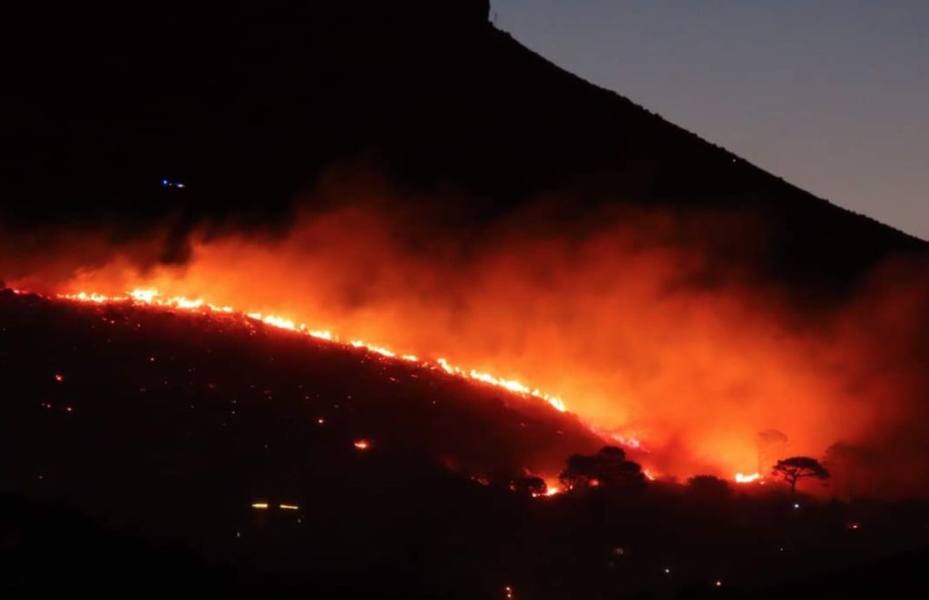 Table Mountain fire started by "vagrants"