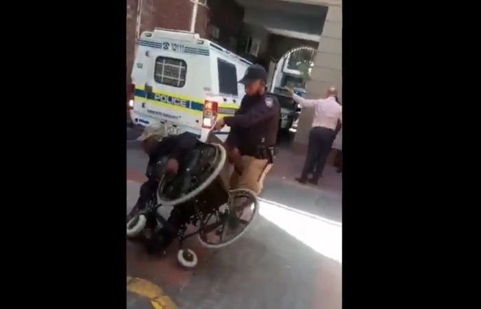 Two metro police suspended for throwing disabled man from wheelchair