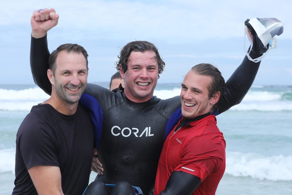 South African paraplegic athlete completes the 8km Robben Island swim