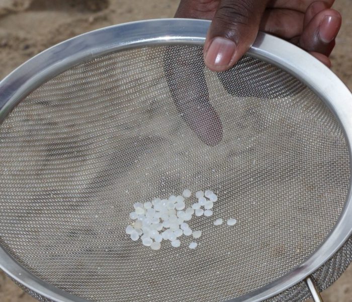 Nurdles wash up on Onrus beach