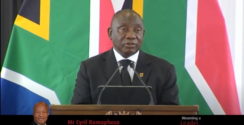 President Ramaphosa speaks at funeral service for Minister Jackson Mthembu