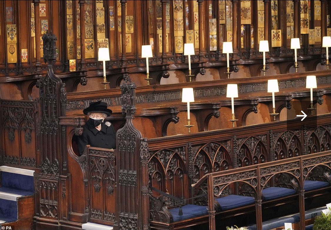 Queen Elizabeth sat alone at the funeral and people were moved