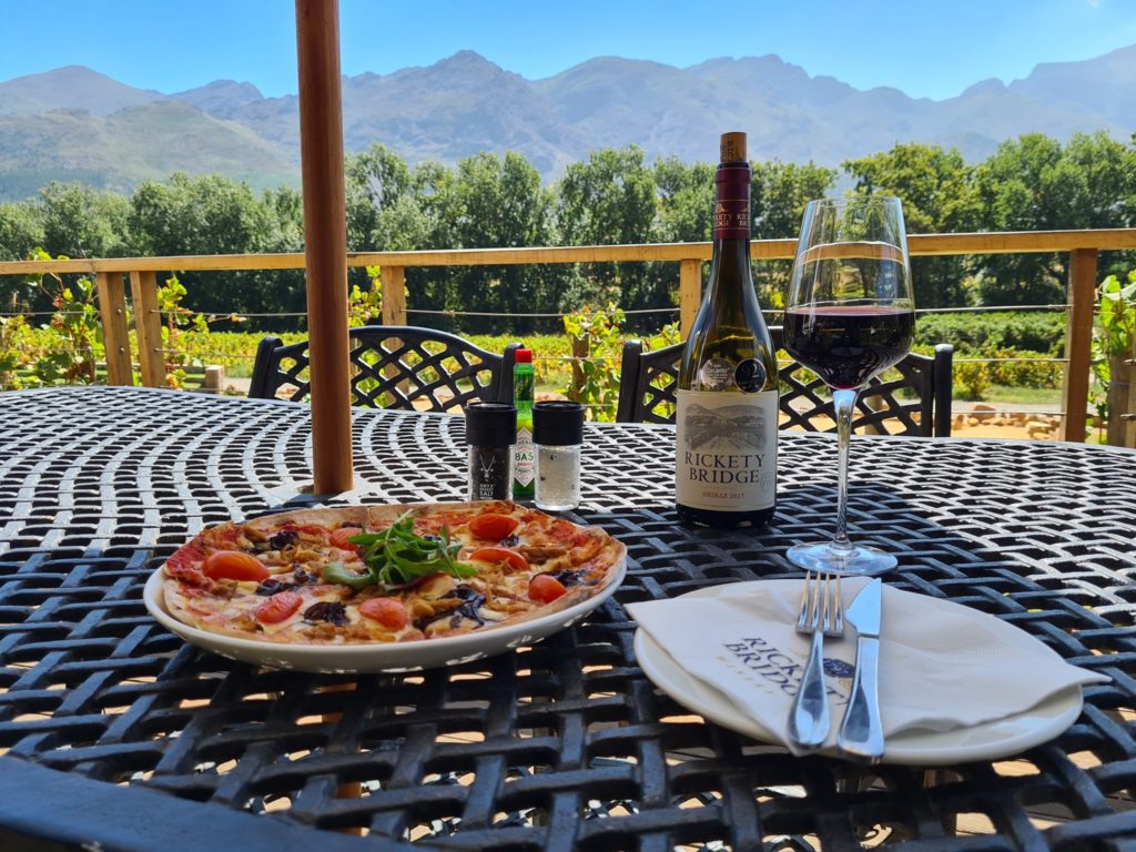 Pizza and wine tasting at Rickety Bridge Winery