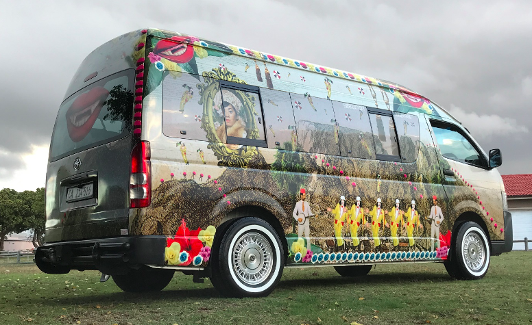 Minibus taxi becomes a mobile art gallery