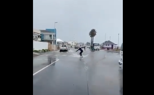 WATCH: Melkbosstrand roads flooded - some were concerned, others went surfing