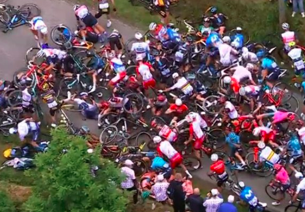 WATCH: Spectator who caused massive crash at Tour de France gets arrested